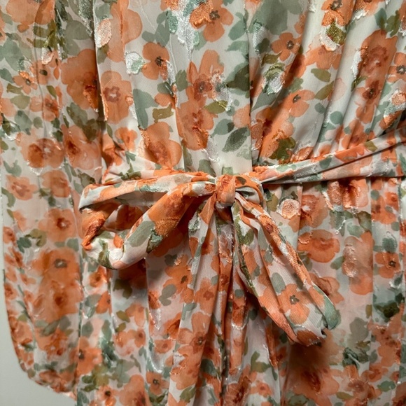 **INC INTERNATIONAL CONCEPTS* Plus Orange Floral Long Sleeve Dress Size 16 - Picture 2 of 8